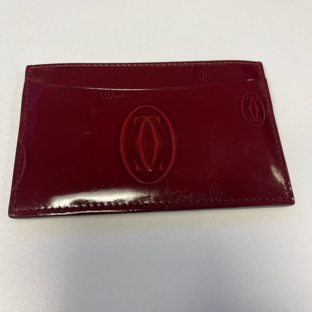 Cartier Red Patent Leather Cardholder Wallet